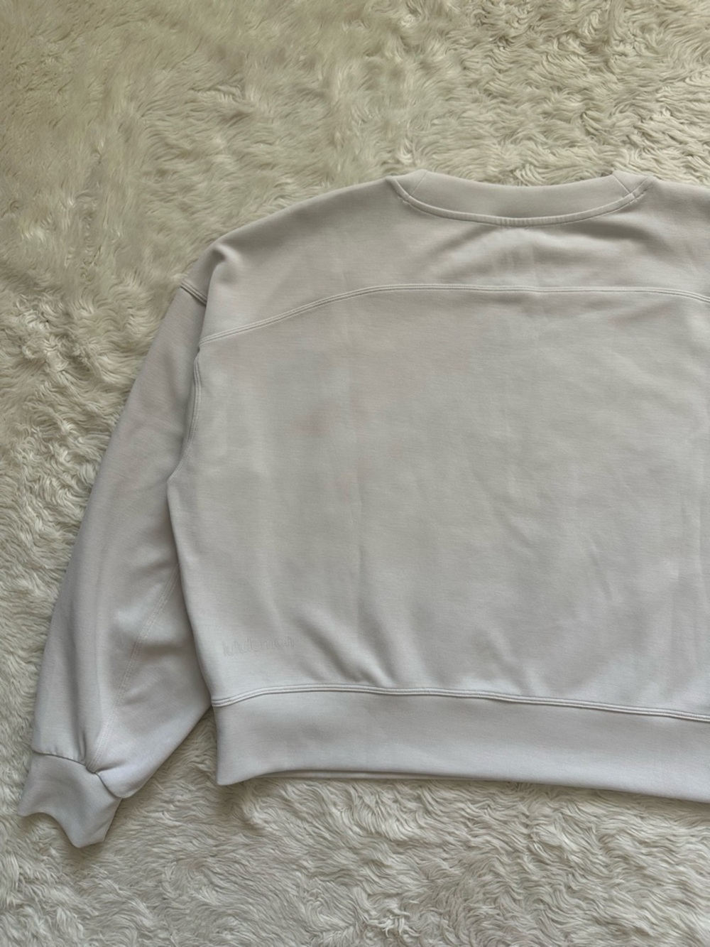 Lululemon Sweatshirt Softstreme Perfectly Oversized Cropped Crew Pullover Sz 8 - Picture 5 of 12